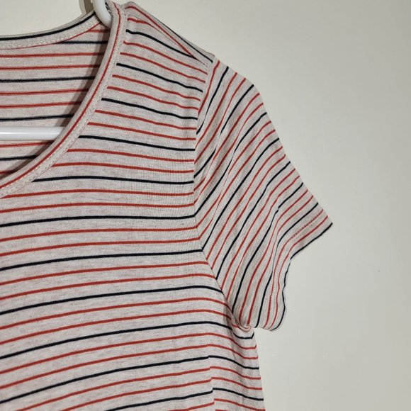 Madewell Swingy Tee Striped Red White Blue Short Sleeve Dress sz XXS GUC - Picture 5 of 9